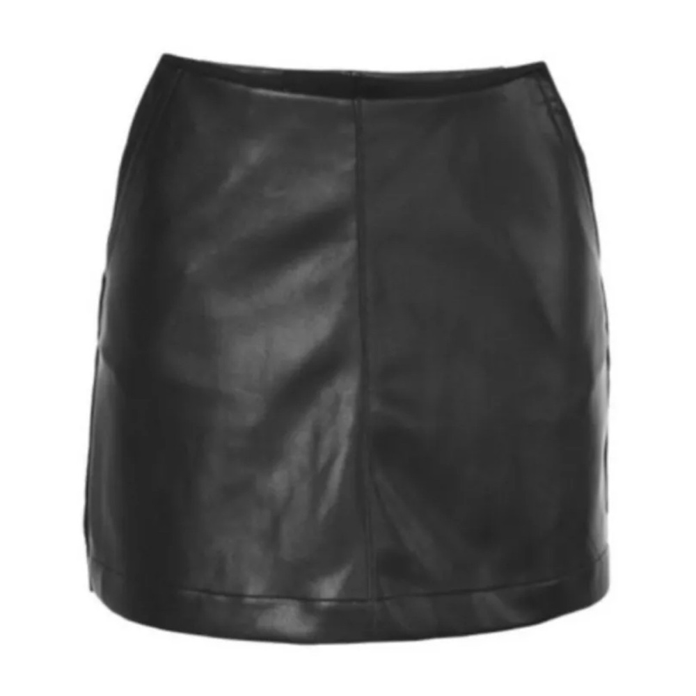 CAbi Jett Skort - Black Faux Leather, Size 10 (Never Worn)